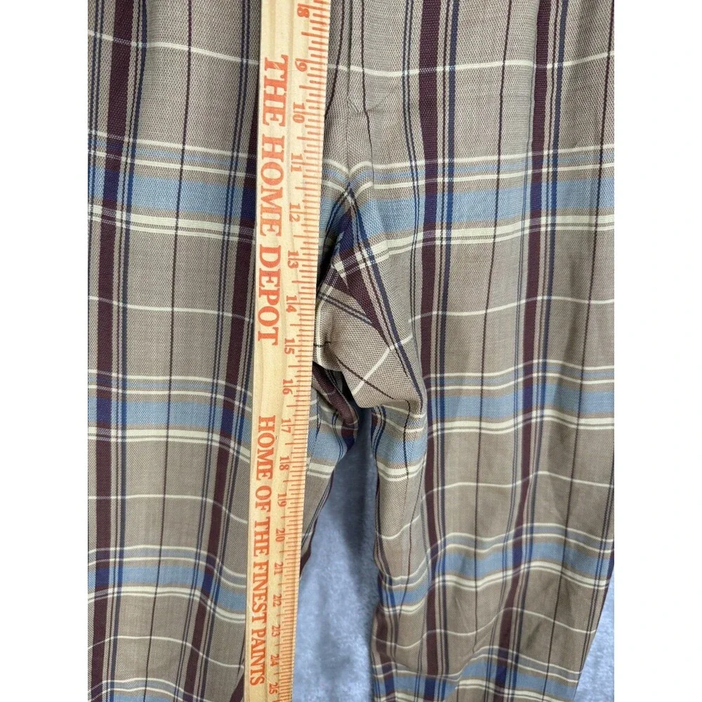 Pearly Gates Pants Mens 30x30 Plaid Tapered Golf Wool Old School Pleated Classic